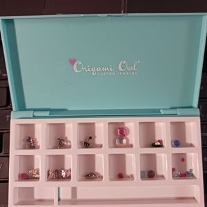 ORIGINAL Origami Owl Slim Case Tweezers and Gems Butterflies etc collectible!